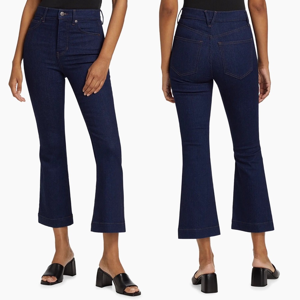 Veronica Beard Carson Ankle Flare High Rise Jeans Dark Indigo Blue 30 NWOT